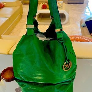 Gorgeous Green Leather Hobo Michael Kors Purse